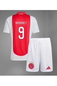 Ajax Brian Brobbey #9 Babyklær Hjemme Fotballdrakt til barn 2024-25 Korte ermer (+ Korte bukser)